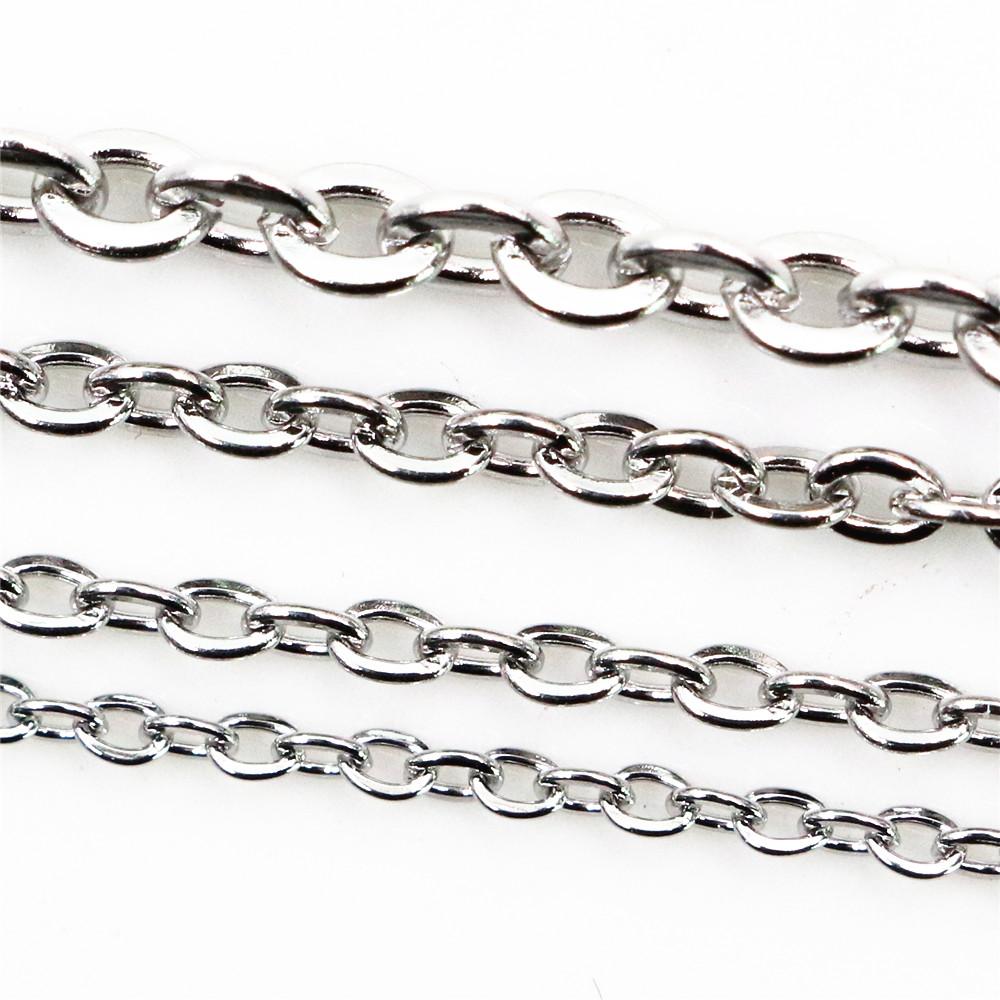 5 Meters/Lot Never Fade Stainless Steel Squash Cross Necklace Chains For DIY Jewelry Findings Making Materials Handmade Supplies