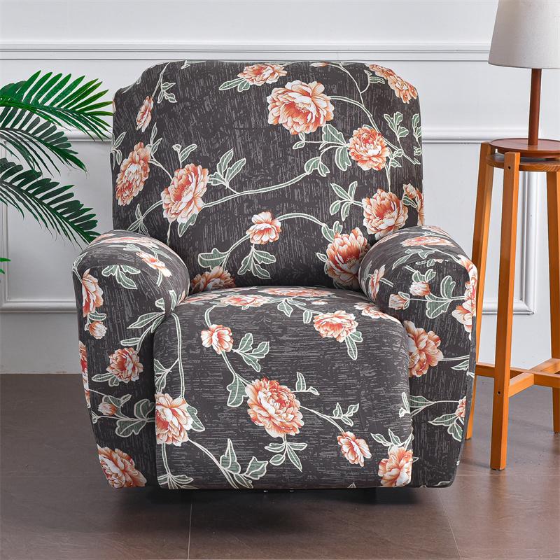 Blumendruck Liegesofabezug Spandex Stretch Sesselbezüge Nordischer Sofabezug für Wohnzimmermöbelschutz