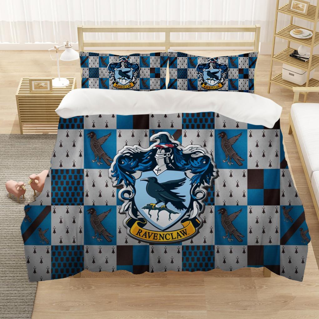 Marauders Map Four Magic College 3Pcs Duvet Cover Sets Cartoon Bedding Set Sheet Children Room Bed Sheet Pillow Case
