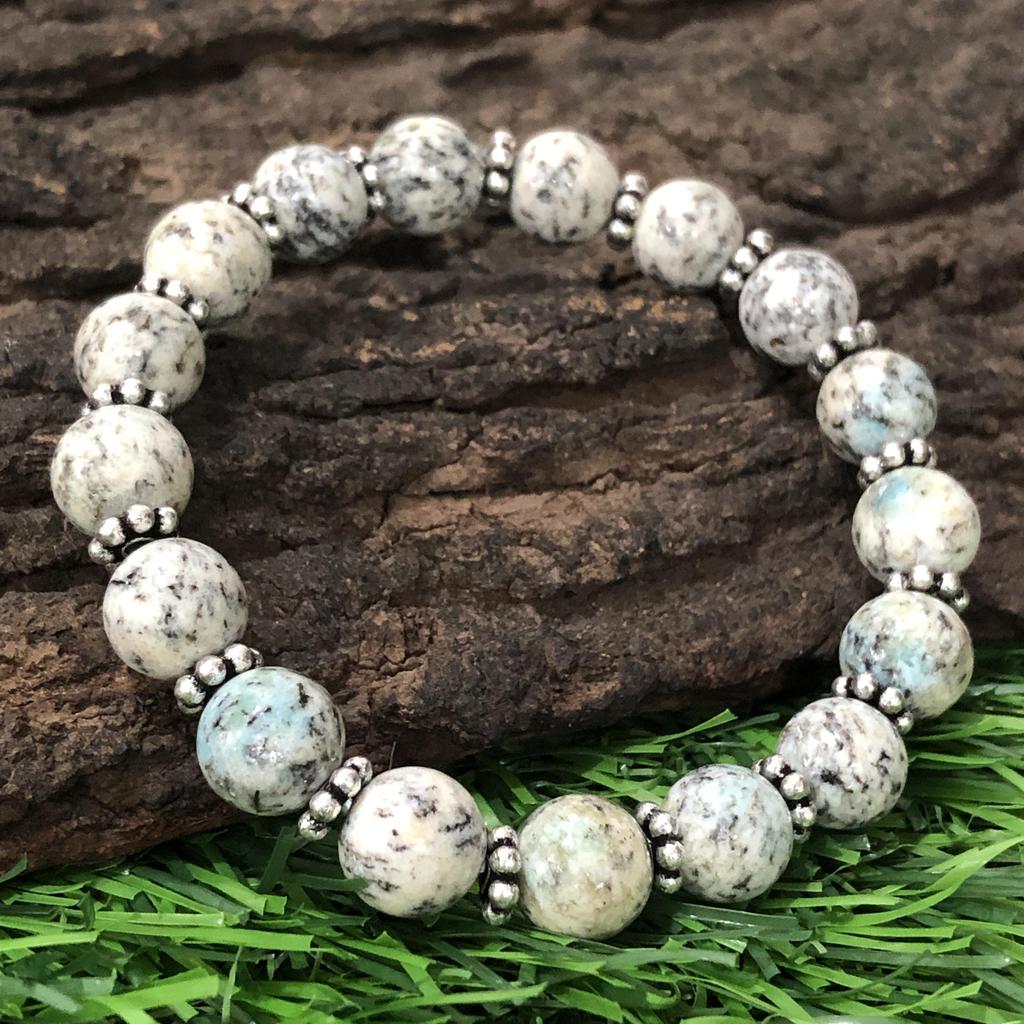 8mm Natural K2 Jasper Gemstone Round Beads Stretch Bracelet 7.5" , Handmade Energy Stone Bracelet, Unisex Jewelry CSB-17