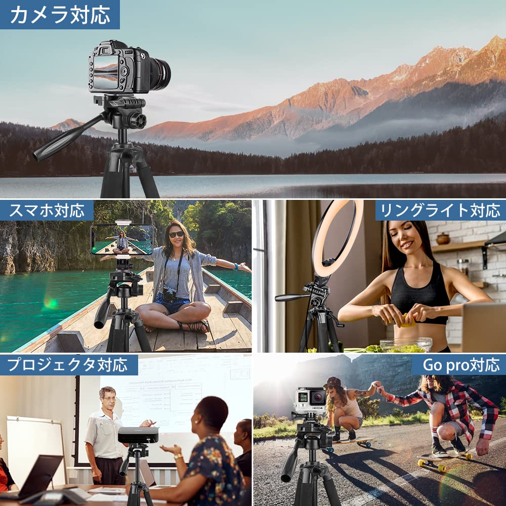 UBeesize 170cm Camera Smartphone Compatible with Video Storage Bag Included Eligible Invoice Issuance Right Hand Pan Handle Tripod, Tripod, Tripod,