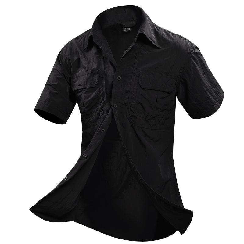 Pánská košile Vojenská košile s krátkým rukávem Košile pro volný čas Společenské oblečení Košile Homme Camisa Masculina