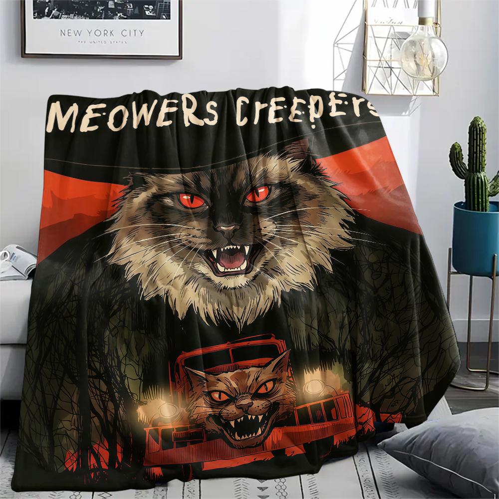 Dark and Terrifying Animals Print Flannel Blanket,High quality Comfortable for All Seasons,Home Decor,Warmth and Comfort,Perfect for Christmas Gifts