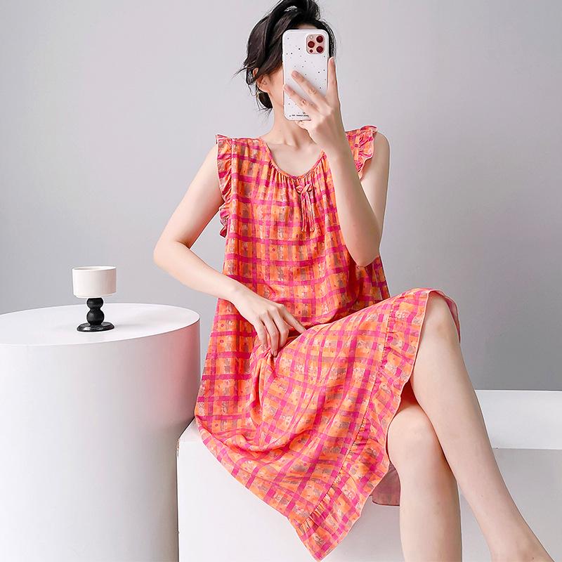 Women's Cotton Silk Camisole Pajama Dress - Summer, Loose Fit, Cute Japanese Style, Sexy and Thin, Perfect for Students