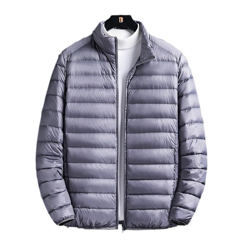 Men's Lightweight White Duck Down Jacket - Winter 2025 Stand Collar Warm Outerwear