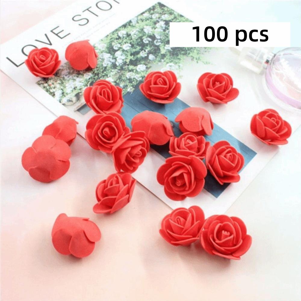 3cm Künstliche Blumen Handgefertigte Blumenmaterialien Schaumstoff Rosenköpfe Valentinstagsrose