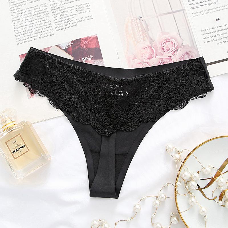 Women Floral Hollow Out Lace Panty Women's Sexy Lace Panties Low-Waist Briefs Sexy Perspective Intimate Female Underpants