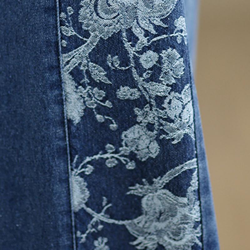 2025 Summer Thin Denim Splicing Denim Pants Female Casual Vintage Loose Women's Wide Leg Pants Fashion Straight Pants