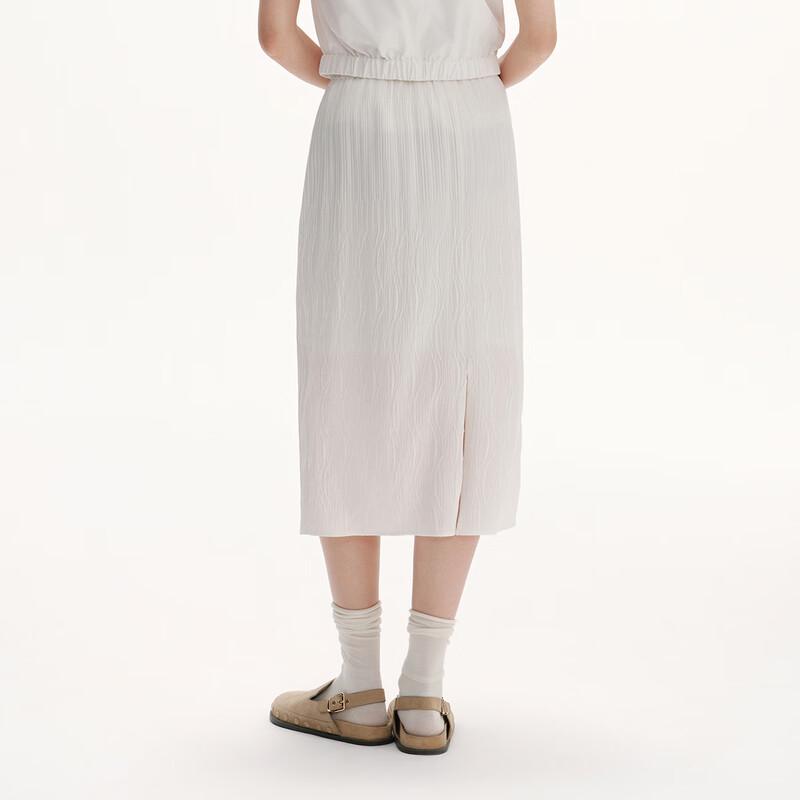 Broadcast Women's French Pleated Slit Midi Skirt