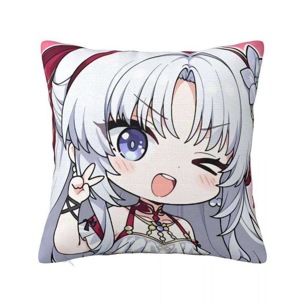 Pillow Case Cute Q Version Wuthering Waves Rinascita Phoebe Zani Square Pillow Cover Kawaii Cushion Cover Car Home Decorative