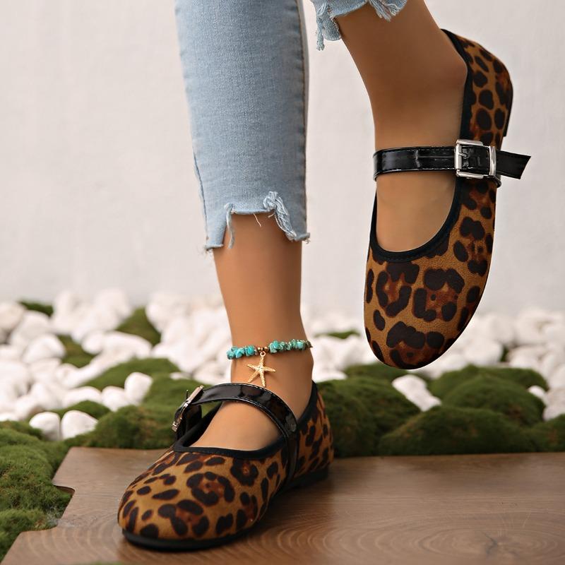 Fashion Flats Women Ballet Dance Shoes Leopard Fashion Loafers Shoes Summer Woman Sandals 2025 Designer Mary Jane New  Mujer