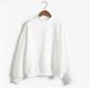 Free Shipping Women's Korean Solid Color Plus Velvet Hoodie - Autumn Winter High Collar Loose Baseball Jacket Outerwear for Students.