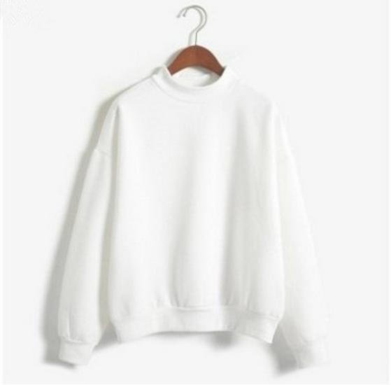 Free Shipping Women's Korean Solid Color Plus Velvet Hoodie - Autumn Winter High Collar Loose Baseball Jacket Outerwear for Students.