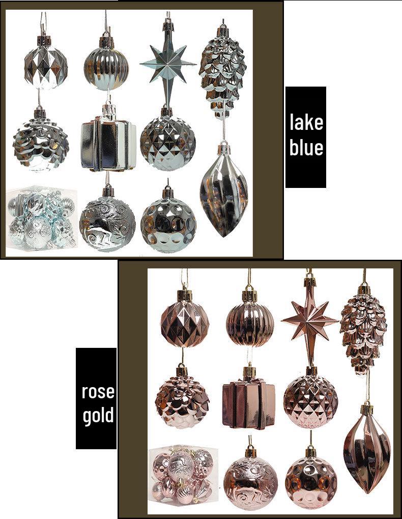 Irregular Shape Christmas Tree Ornaments, Set of 12 Balls for Festive Decor