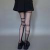 Gothic Lolita Girls Asymmetric AB Style Fishnet Tights Women Sexy Cross Patchwork Pattern Mesh Pantyhose Japan Punk Goth Hosiery
