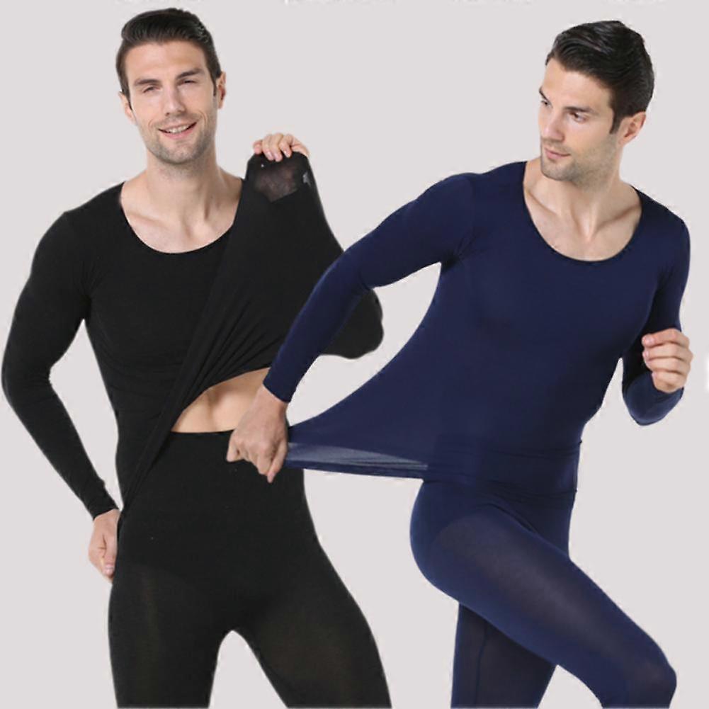 Men's Plush Thermal Innerwear & Underwear Set Clothes Cotton Tops and Pants Set