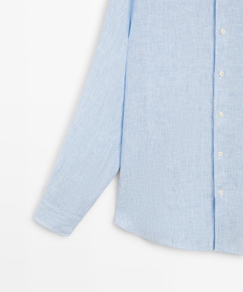Masimodutti 100% Linen Regular Fit Pinstripe Shirt