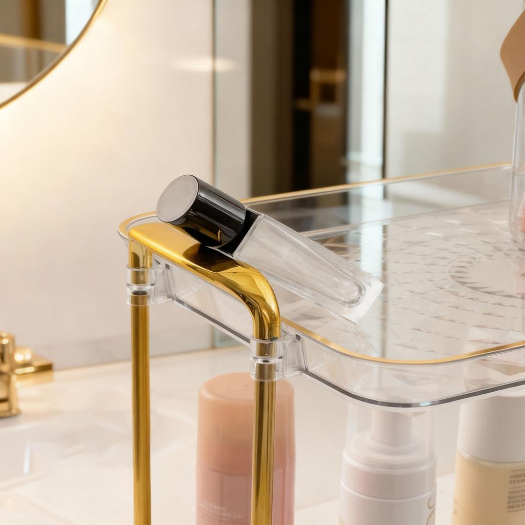  2/3 Tiers Desktop Plastic Storage Rack Large Capacity Makeup Organizer Skin Care Perfume Storage Holder For Bathroom