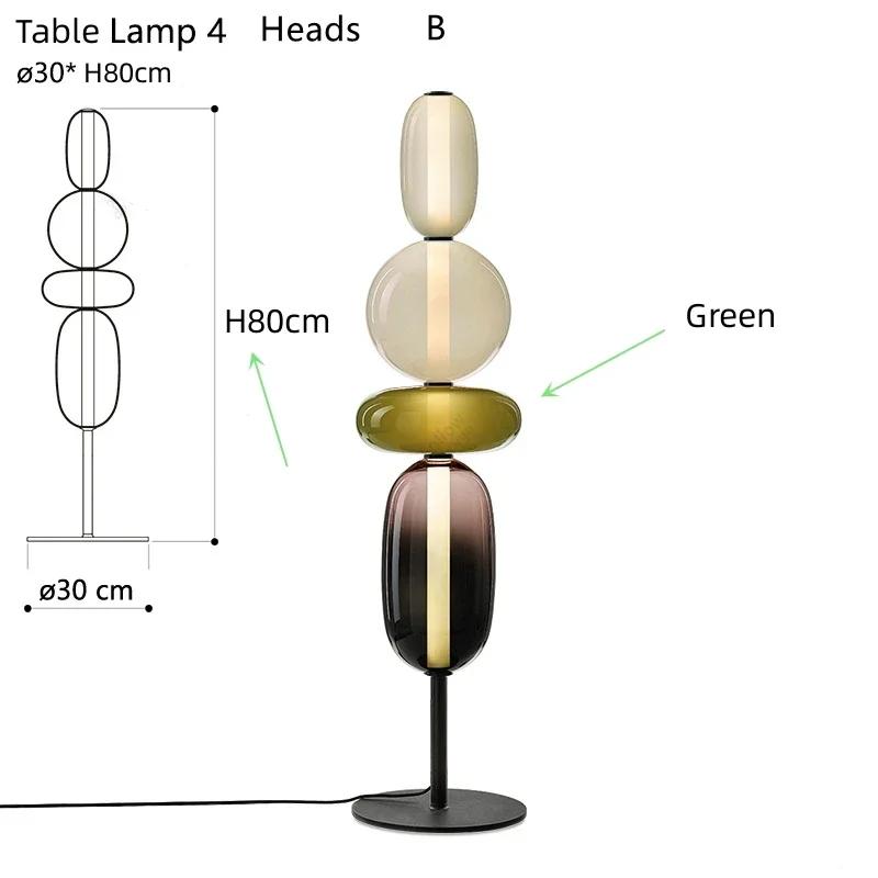 Nordic Design Colorful Glass Table Lamp for Bedside Dining Room Standing Light Exhibition Hall House LED Decor Lighting Study