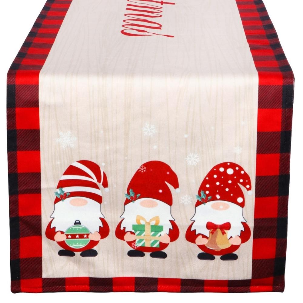 Christmas table runner, double-sided, red Christmas tablecloth, 180x35 cm
