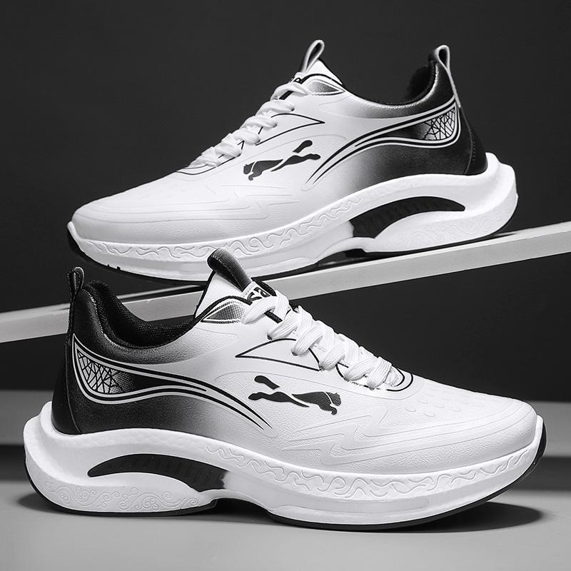 

Men s running shoes leather sports shoes trend platform casual versatile student travel shoes 2025 spring new dad shoes 39