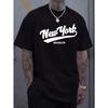 New york Brooklyn handwritten wind printed white T American street loose short sleeves for men and women with the same paragraph.