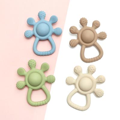 Color Kids 1 Stück Cartoon-Form Baby-Beißring Spielzeug 0-12M Silikon Niedliches Rassel-Knabberspielzeug BPA-frei Sensorischer Zahnfleisch-Beruhiger Säuglingspflege