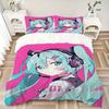 Virtual Vocaloid Character Print 3Pcs Bedding Setduvet Cover With 2 Bedropillowcase Home Birthday Gift
