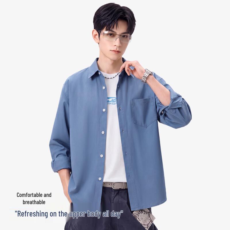 MINISO Men's Pure Cotton Long Sleeve Shirt B