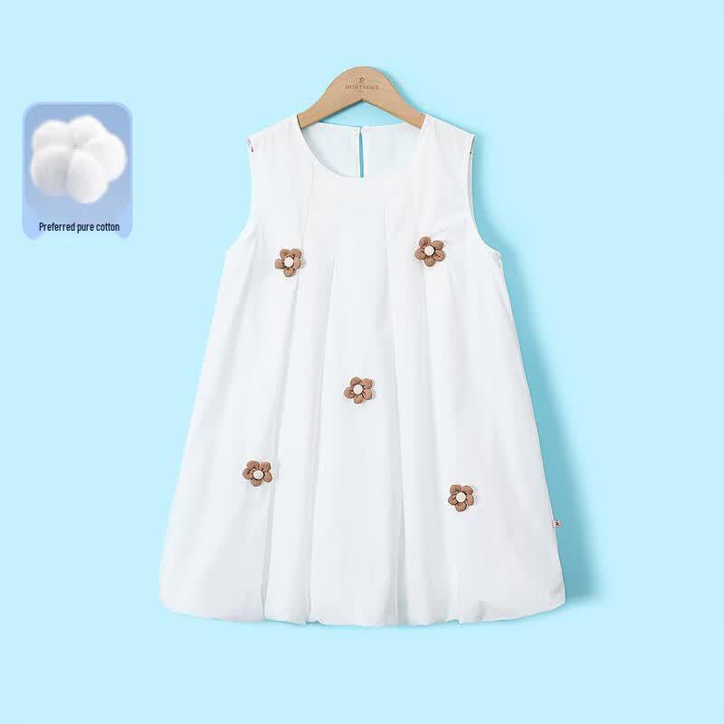 MonTAGUT Girls  Summer Sleeveless Bud Dress 130