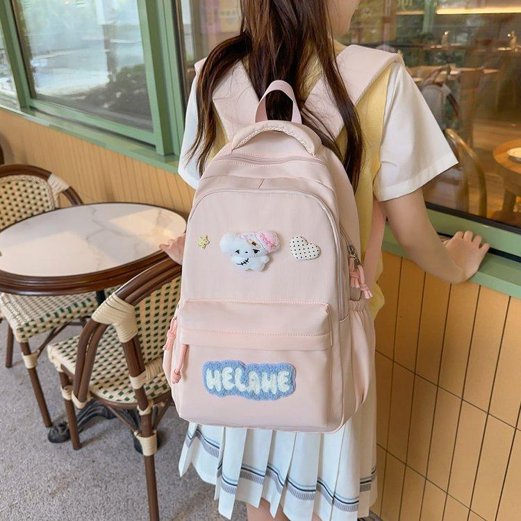 Schoolbag1011 new ins student versatile simple backpack backpack cute girl college student design waterproof schoolbag