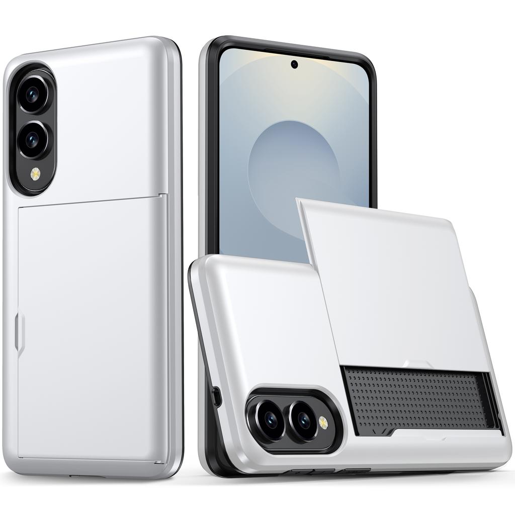 For Samsung Galaxy S25 Edge Case with Card Holder TPU + PC Phone Back Cover