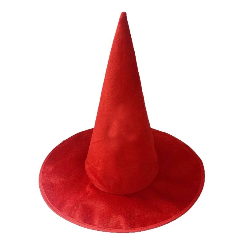 Witch Hat 39cm High Pointed Wizard Hat Halloween Wizard Hat Witch Costume Accessories for Women Men Cosplay красный