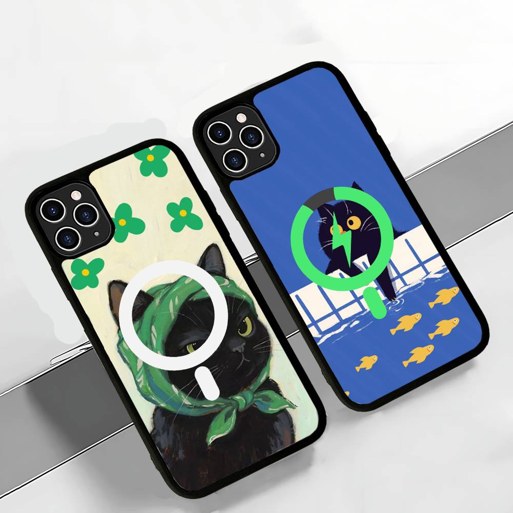 A Cute Comic Cat For Magsafe Magnetic Phone Case For IPhone 17 16 Pro Max 15 Plus 14 13 12 11 Cover
