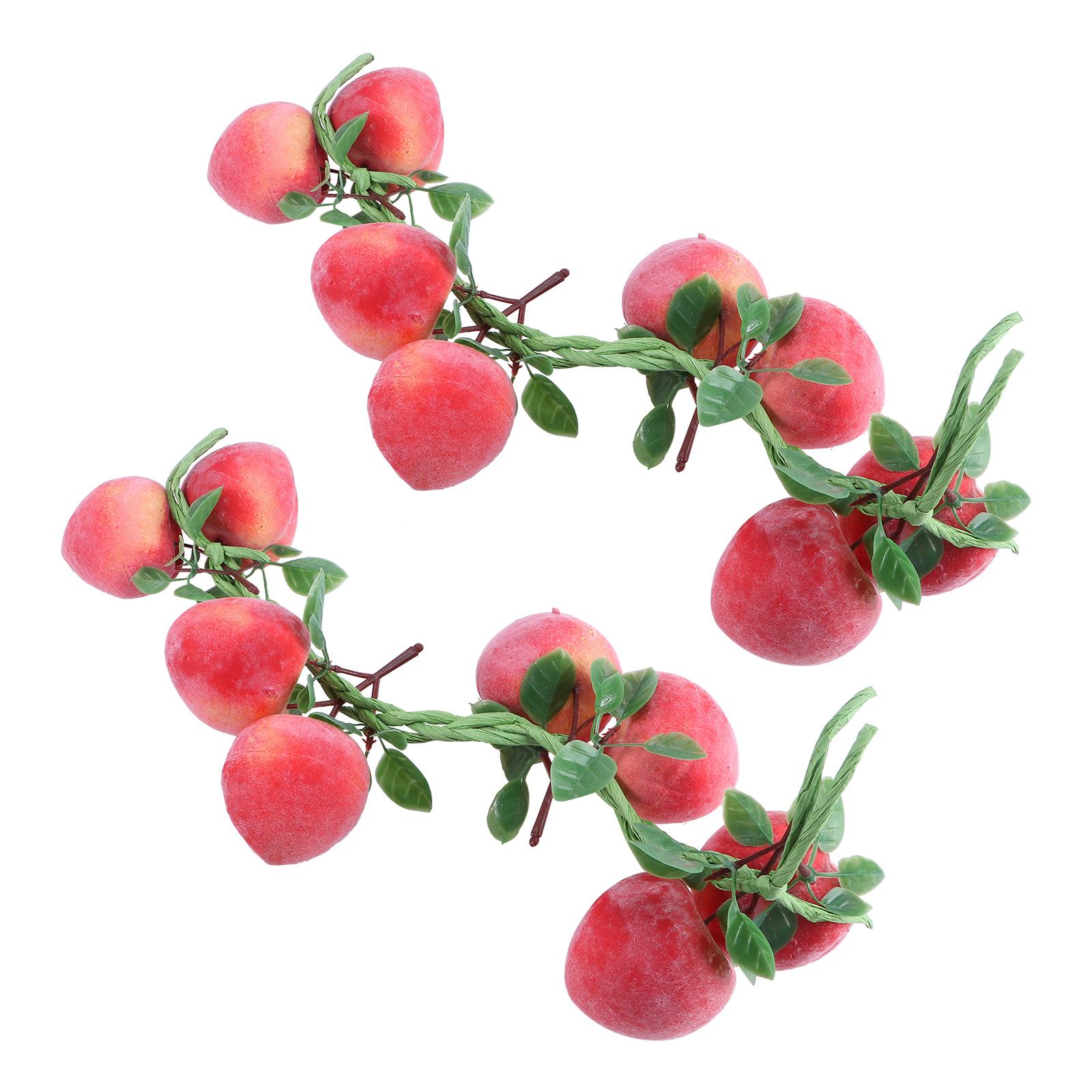 

2 шт. имитация персика, подвесная веревка, реквизит для фотографий фруктов, реалистичные искусственные лозы, декор, украшения 50X6CM