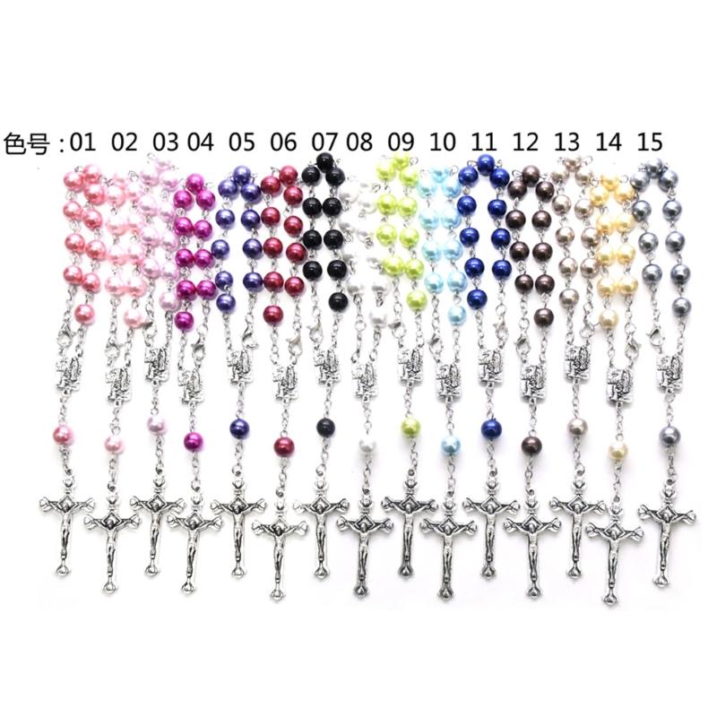 8mm Pearl Finger Rosaries Baptism Rosary Beads Finger Baptism Rosaries First Communion Favor Christening Party Gift