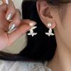 Elegant Pearl Butterfly Stud Earrings - 925 Sterling Silver, Light Luxury, New 2026 Women's Accessories.
