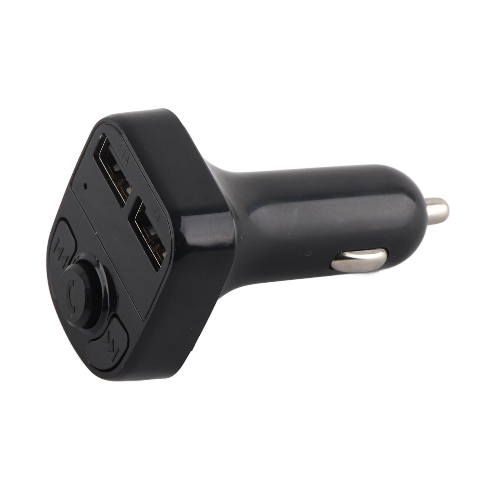 

Автомобильное зарядное устройство Bluetooth для мобильного телефона, черное, 1224 В FM-передатчик MP3-плеер с двумя USB-зарядками