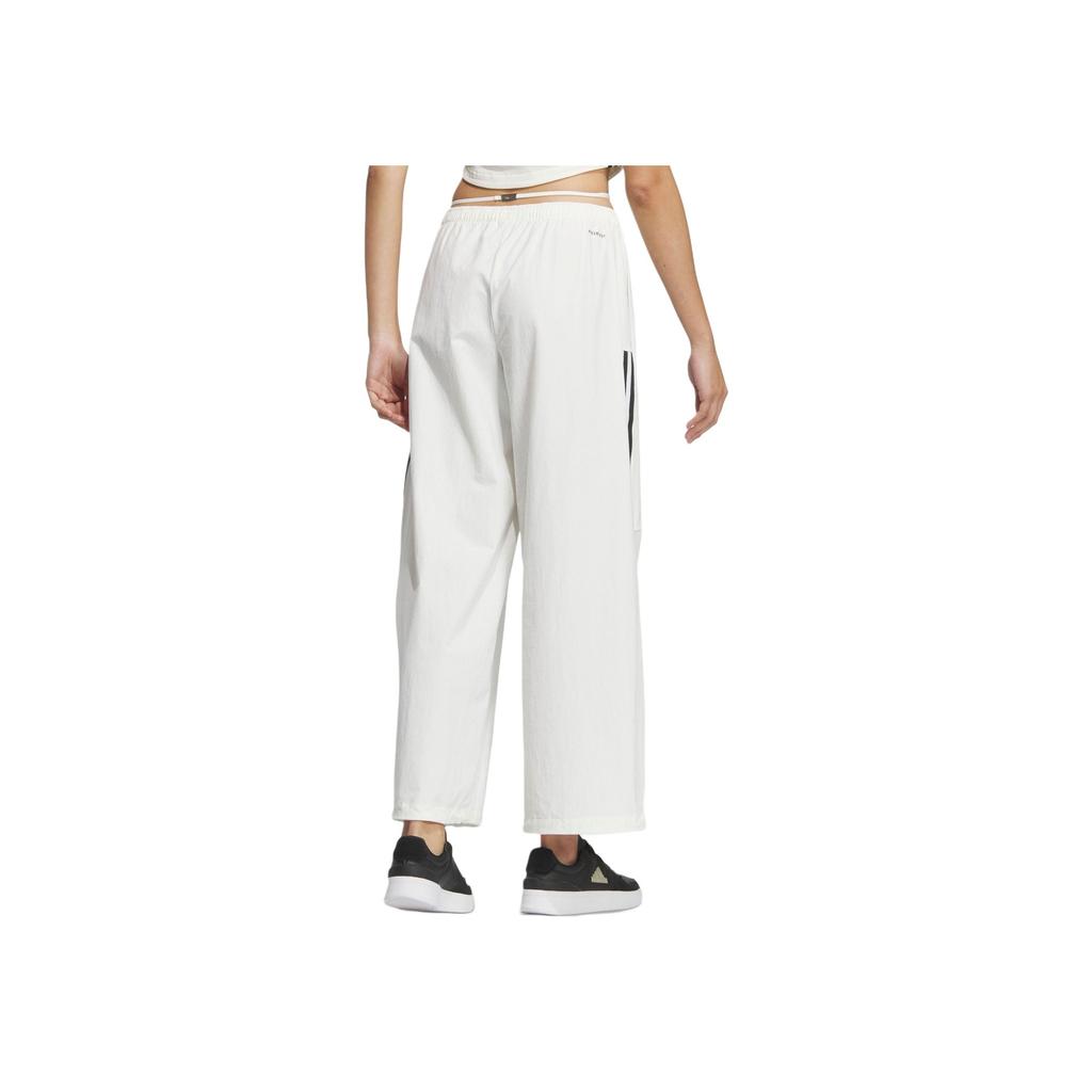 Adidas Aeroready Loose Comfortable Drawstring Adjustable Cuff Casual Pants Women Pants Han-Jade-White Black JJ1119