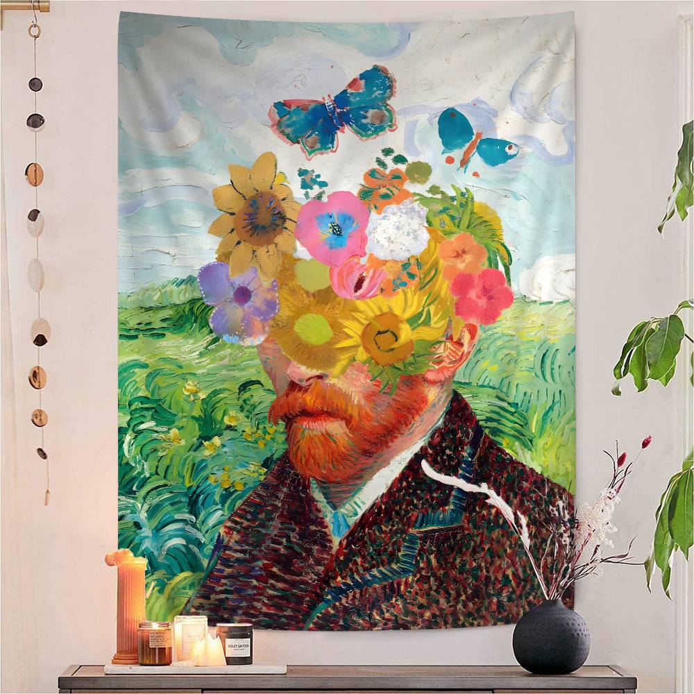 

Vincent Willem Van Gogh Painting Hanging Bohemian Tapestry Hanging Tarot Hippie Wall Rugs Dorm Japanese Tapestry 74x94cm(29x37in)