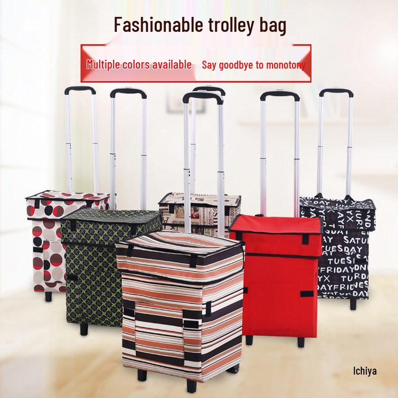 Portable Folding Trolley Bag: Telescopic Shopping, Storage & Luggage Cart