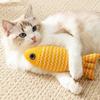 Sackcloth Fish Toy Pillow With Catnip Simulation Zipperless Cotton For Pet Cat Gnaw Teething Play Pet Supplies