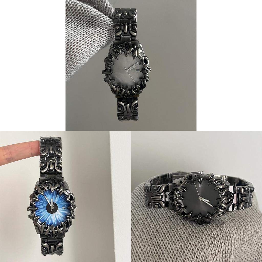 Moderne Gothic-Metalluhr mit Quarzwerk für erwachsene Mode-Enthusiasten