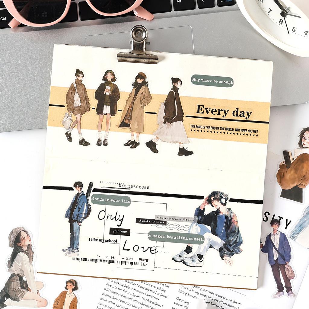 20PCS PET Stickers Decorative Adhesive Scrapbooking Supplies Junk Journaling for Craft Daily Planner Stickers