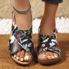 Women's Summer Cross-Border Platform Sandals - Plus Size, Open Toe, Thick Sole, Magic Tape Closure, European & American Style (Size 43)