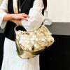 2025 New Shoulder Bag Girls High-end Niche Sequins Handbag Bag Xiaoxiangfeng Fashion Silver Bead Bag