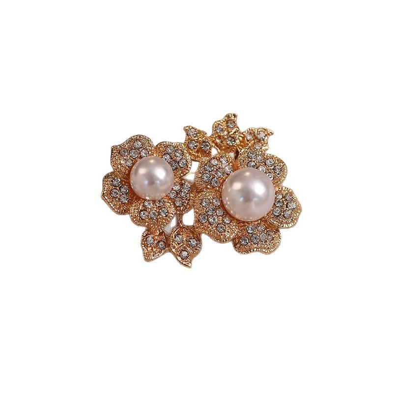 Pearl Flower Anti-glare Brooch High-end Light Luxury Coat Brooch High-end Women's Brooch