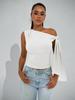 Women's One Shoulder Top Sleeveless Ruched Slim Fit Asymmetrical Going Out Blouse