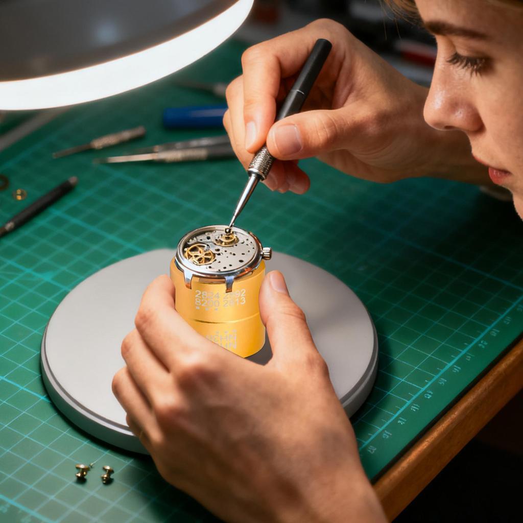 Uhrwerkhalter Doppelseitiger Uhrwerk-Reparaturständer Uhrenentnahmehalterung Für Frauen Professionelles Sammlerstück Vitrine