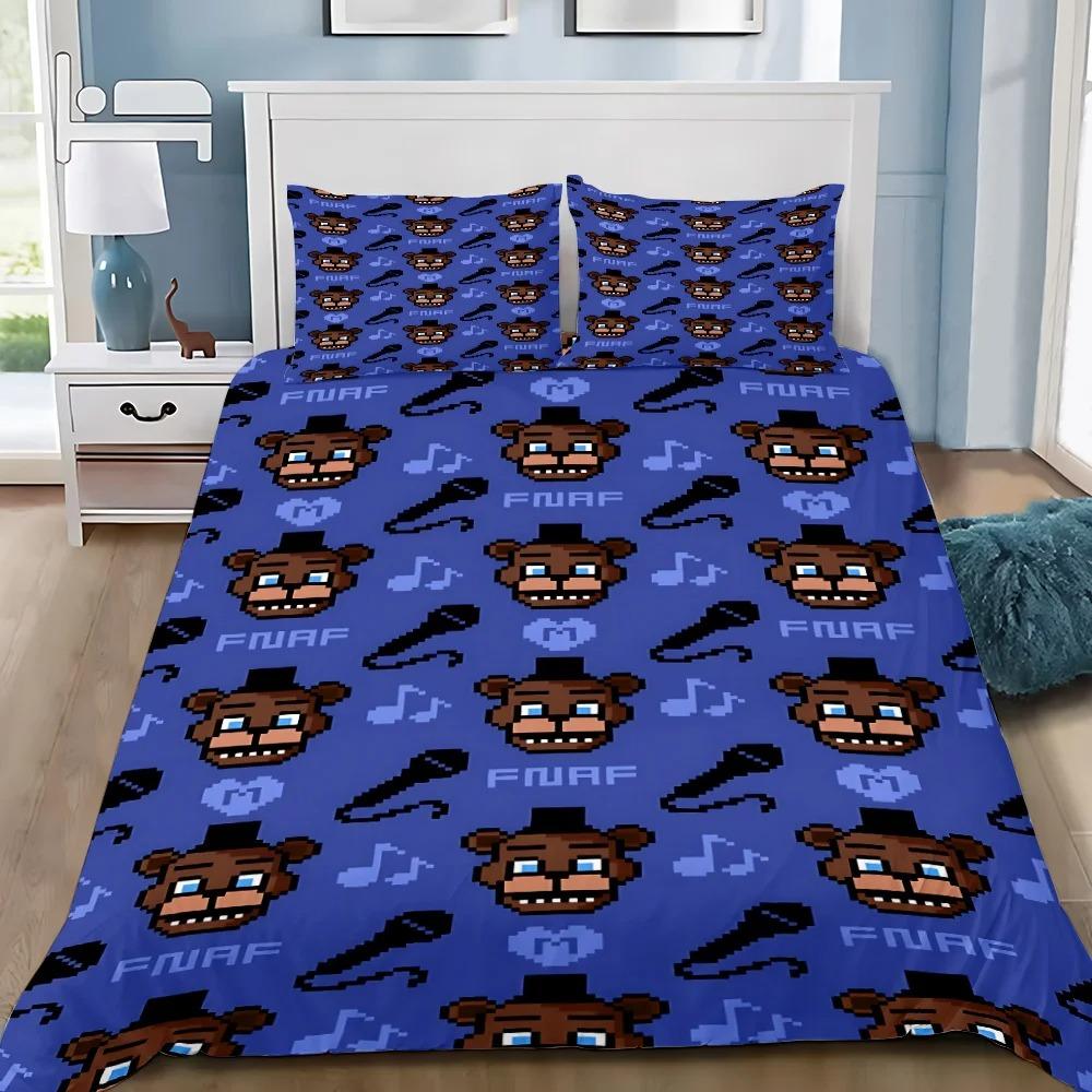 Exquisite 3D Freddy Wallpaper FNAF Digital Printing Bedding Set Five Nights Duvet Cover Comforter Bed Youth Kids Girl Boys Gift